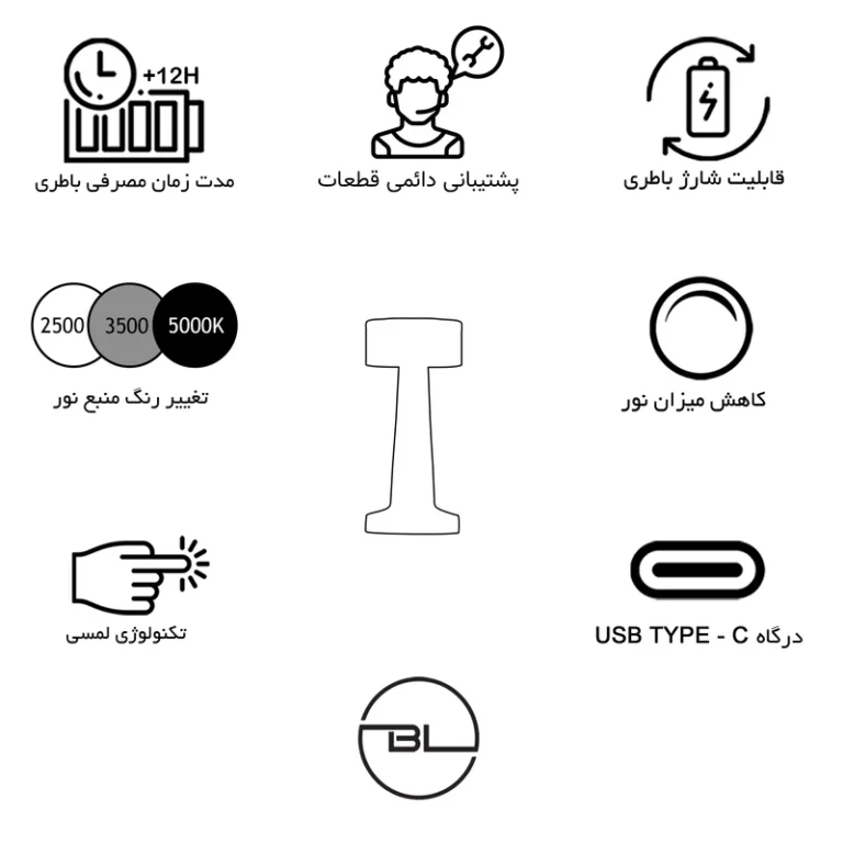 آباژور شارژی رترو 8